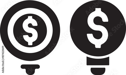 Two light bulbs with dollar signs