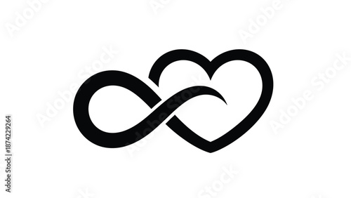 A striking visual representation of the infinity symbol seamlessly intertwined with a loving heart shape