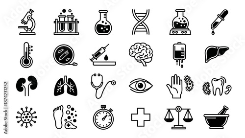 Medical and Scientific Icons Collection.
