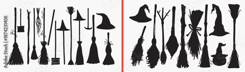 witch hat illustration, magic hat drawing, halloween hat artwork, wizard hat design, hand drawn witch clipart, spooky hat illustration, stock magic artwork

