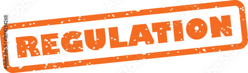 Grungy orange regulation stamp isolated on transparent background