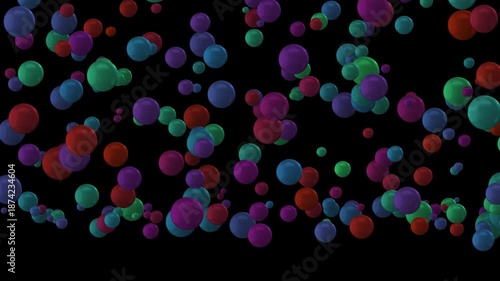 Multiple colorful balls falling and bouncing playfully, ideal for fun, kids, or party visuals