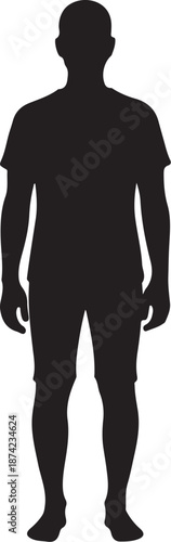 Black silhouette of a man standing alone in darkness