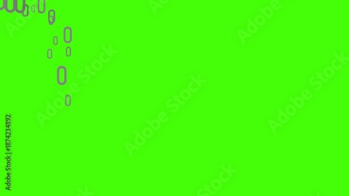 Number “0” falling with soft bounce motion over green screen perfect for countdown or data videos