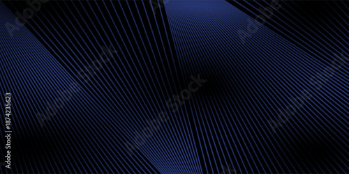 Modern dark blue banner background with geometric diagonal overlay and glowing lines eps 10