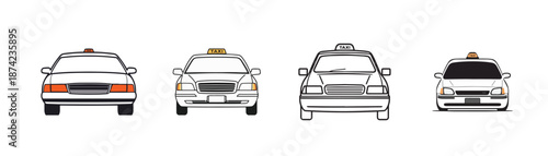 taxi vector collection isolated on white