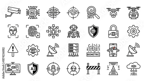 Security Icons Set for Protection and Safety.