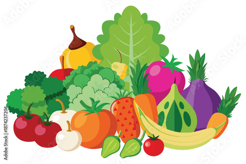 Assortment of Green Healthy Vegetables for Vegan Diet and Balanced Nutrition Isolated on White