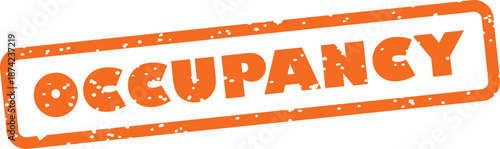 Orange occupancy stamp on white background