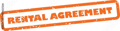 Orange rental agreement text stamp
