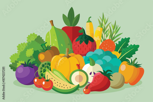 Vibrant Red and Orange Fruits and Vegetables Collection for Antioxidant Rich Diet