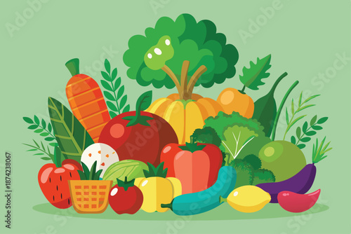 Nutrient Rich Superfoods Collection with Kale Avocado Berries and Nuts for Longevity