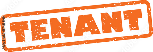 Orange rubber stamp with tenant text