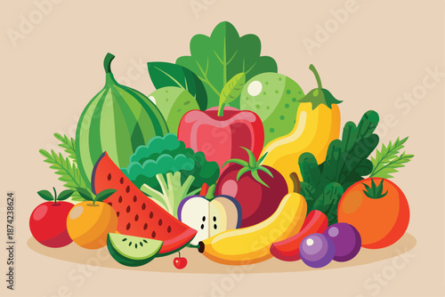 Natural Weight Loss Food Collection with Low Calorie Fruits and Vegetables