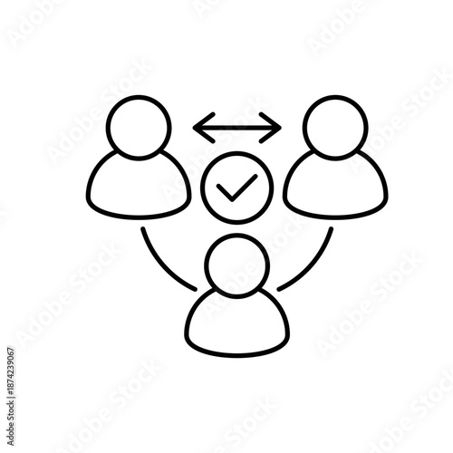 Icon a third party verification and external audit, isolated against a clean background.