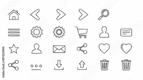 Collection of Hand Drawn Website and App Icons.