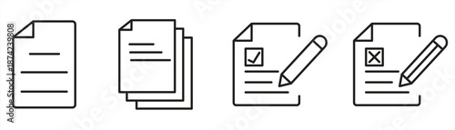 Document vector icon, isolated vector graphics, paper document page icon vector element, agreement file symbol, for website marketing design, logo, app, template, UI, etc., vector illustration.

