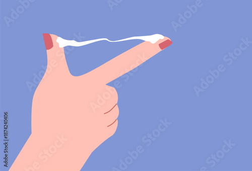 Vaginal discharge symptoms, medical concept of yeast infection, bacterial vaginosis and female reproductive health. Abnormal discharge vector illustration