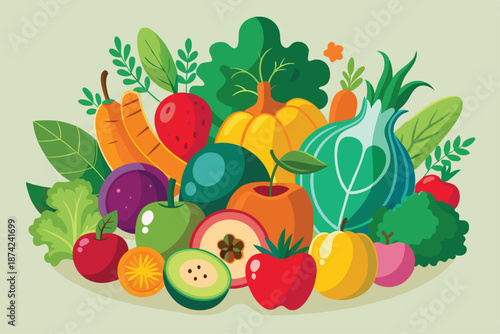 Exotic Tropical Fruit Collection with Mango Pineapple Dragonfruit and Passionfruit for Summer Themes