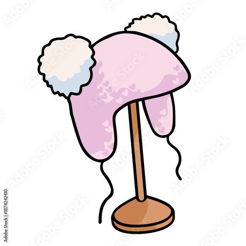 knitted winter hat with pom pom 