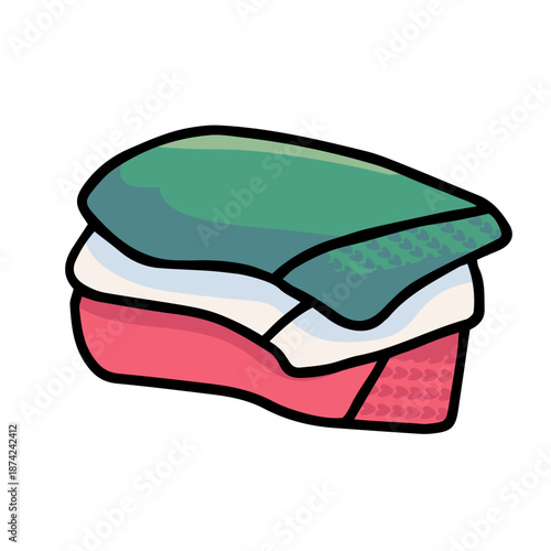 stack of folded warm winter knitted hats