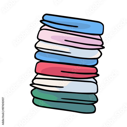 Stack of folded warm clothes 