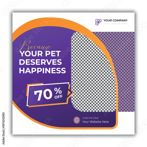 Pet Care Grooming Veterinary Promotion Social Media Banner