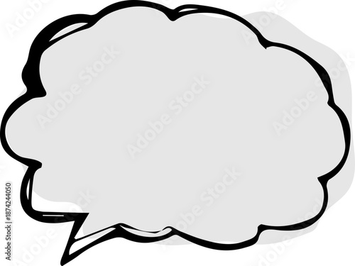 Cloud shaped comic speech bubble outline