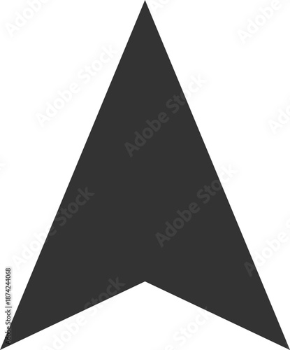 Solid black upward navigation arrow icon