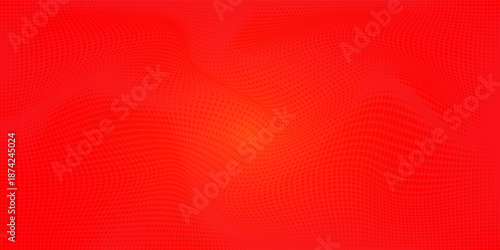 Abstract dots halftone red color pattern gradient texture with technology digital background.