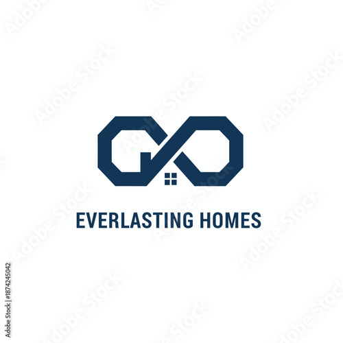 Infinity Symbol Combined with House Roof Icon for Real Estate and Property Branding - EVERLASTING HOMES
