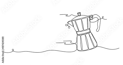 Line art illustration of coffee maker on white background. No editable strokes