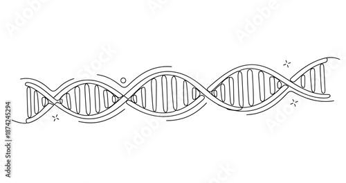 Hand-drawn dna strand illustration highlighting genetic structure. No editable strokes