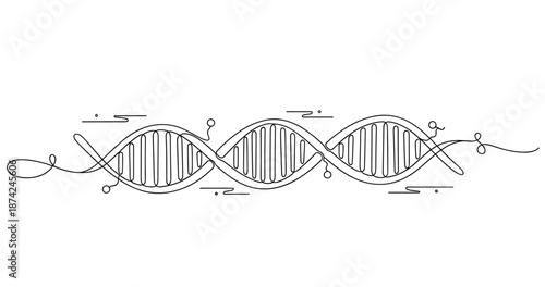 Abstract dna helix outline design with scientific elements. No editable strokes