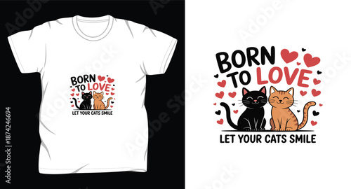 cat graphic vector art t-shirt design print template