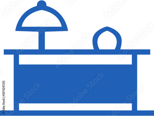 Reception Icon – Front Desk Line Vector