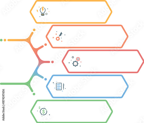 Colorful infographic template with banners and white