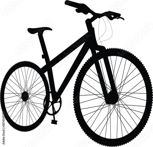 Black mountain bike silhouette bicycle