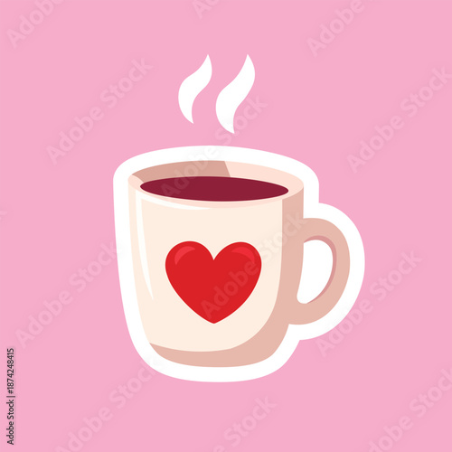 cup of coffee with heart,for Valentine's Day romance