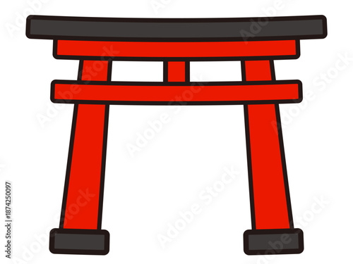 日本の神社の鳥居のイラスト素材4