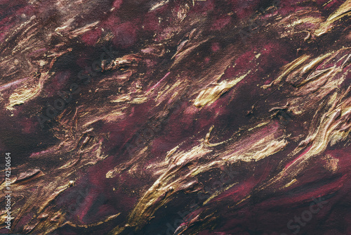 Abstract Swirls of Gold and Crimson Texture