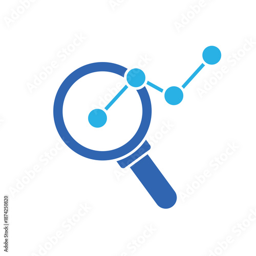 Icon a market research and global trend analysis, isolated against a clean background.