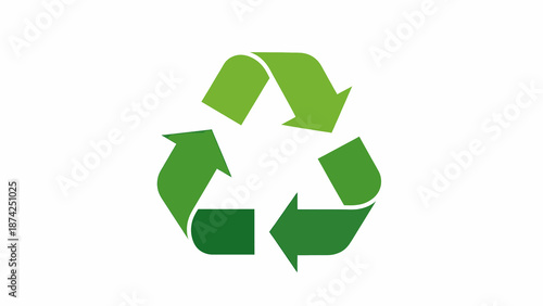 Clean vector graphic of the universal green recycling symbol promoting eco-friendly sustainability practices