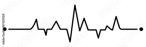 heart beat pulse line icon vector