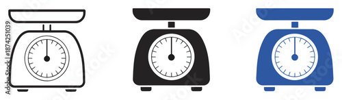 weighing scale icon vector set