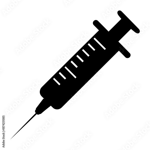 medical syringe injection icon set