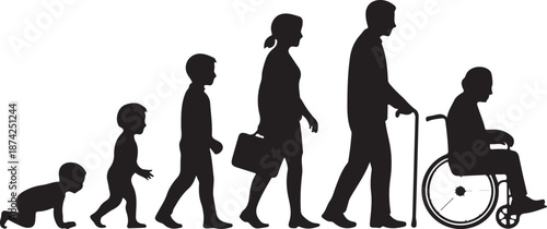 Vector silhouette generation men.