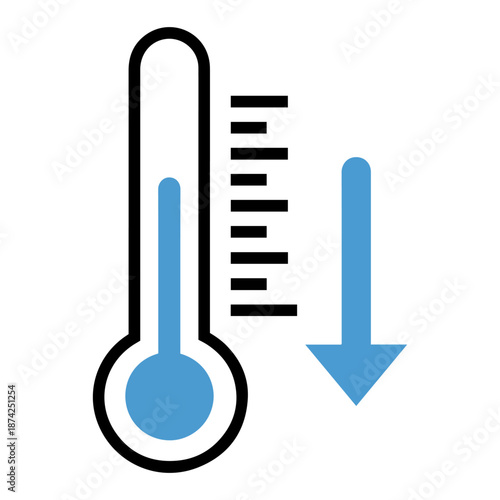 thermometer temperature down icon