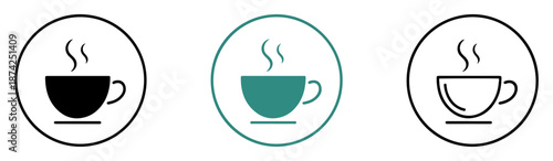 coffee tea cup icon set