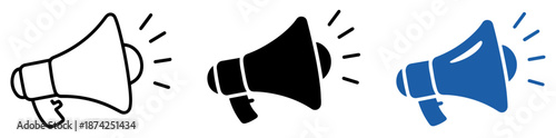 loudspeaker megaphone icon set